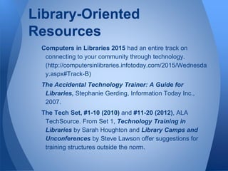 1. What resources do you already use to stay
informed?
1. Do you balance library-oriented and non-library
resources?
1. Wh...
