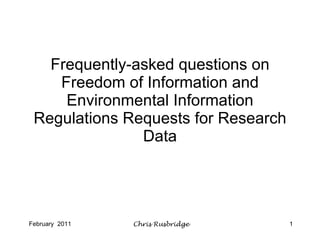 Frequently-asked questions on Freedom of Information and Environmental Information Regulations Requests for Research Data 