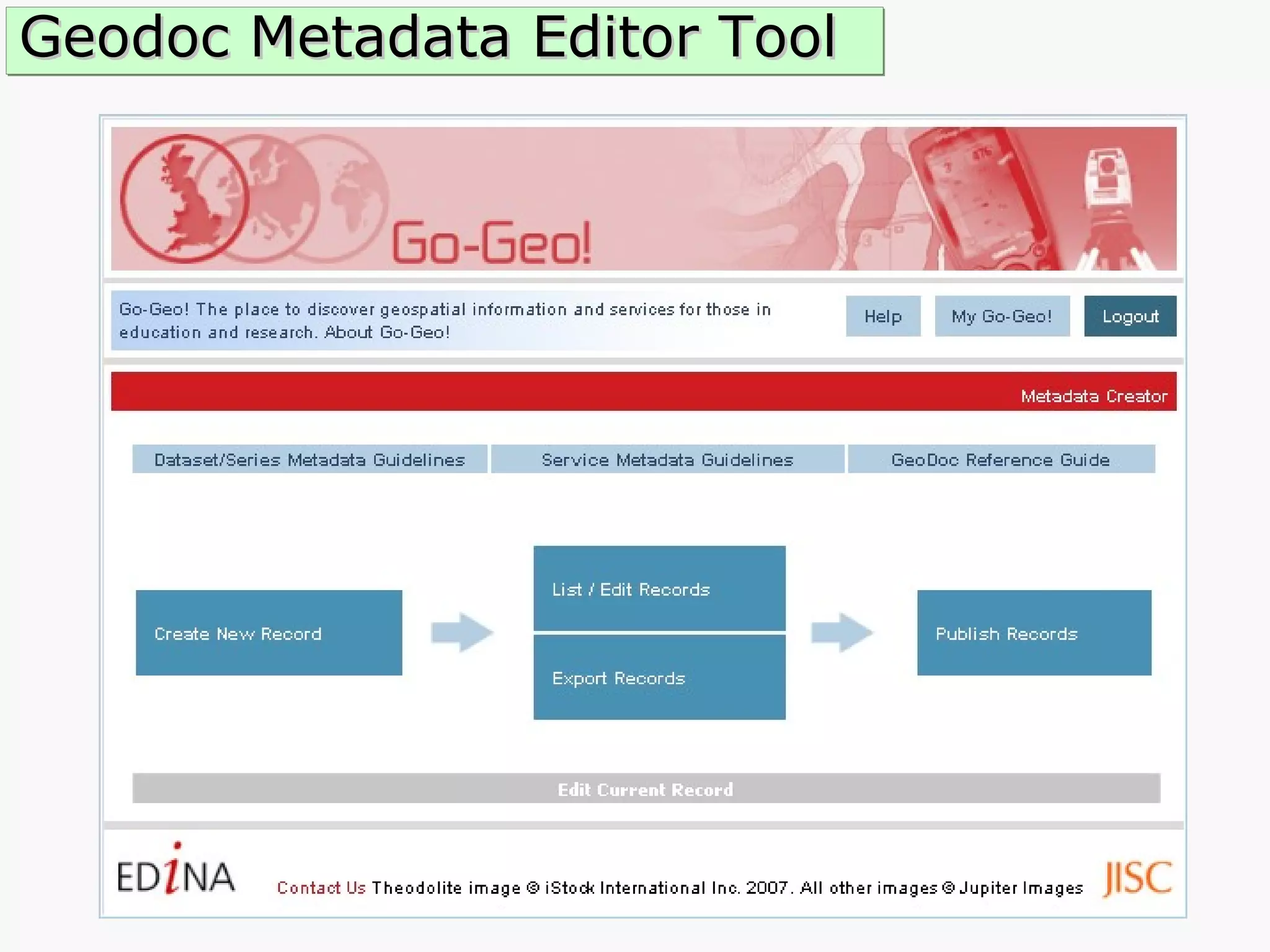 Geodoc Metadata Editor Tool 