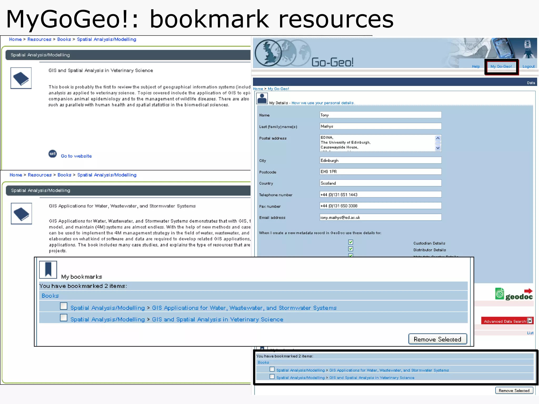 MyGoGeo!: bookmark resources 