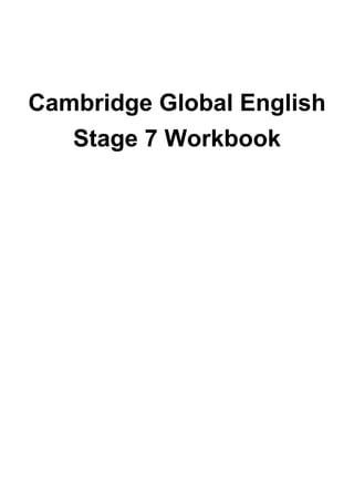 Cambridge Global English Stage 7 Workbook | PDF