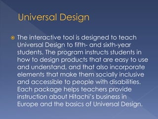 Cambridge-Hitachi Assists Teachers in Universal Design Instruction | PPT