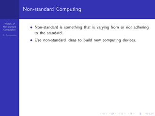 Non Standard Simulation Models of Non-standard Computation | PDF