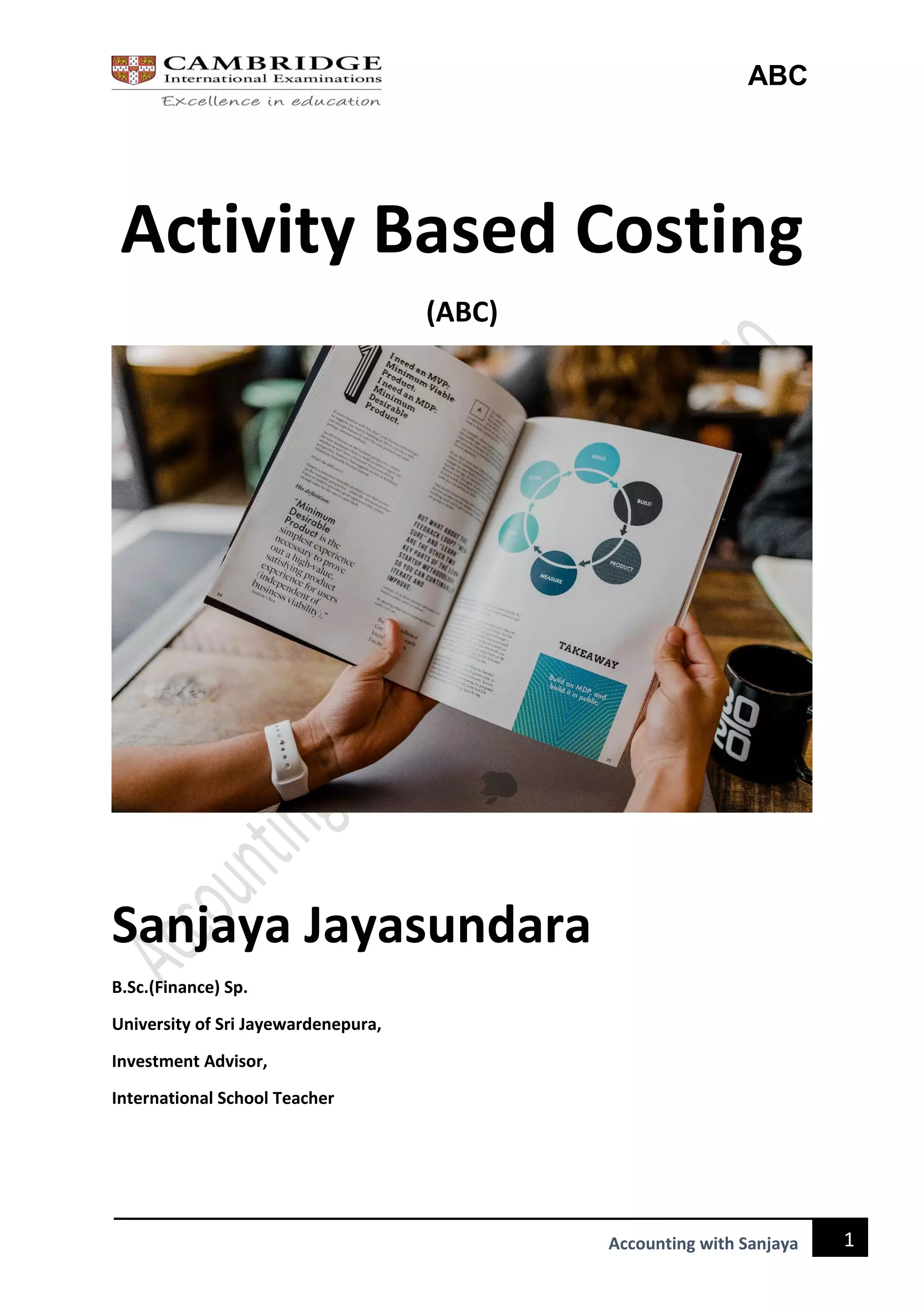 Cambridge a level Activity Based Costing (ABC) | PDF