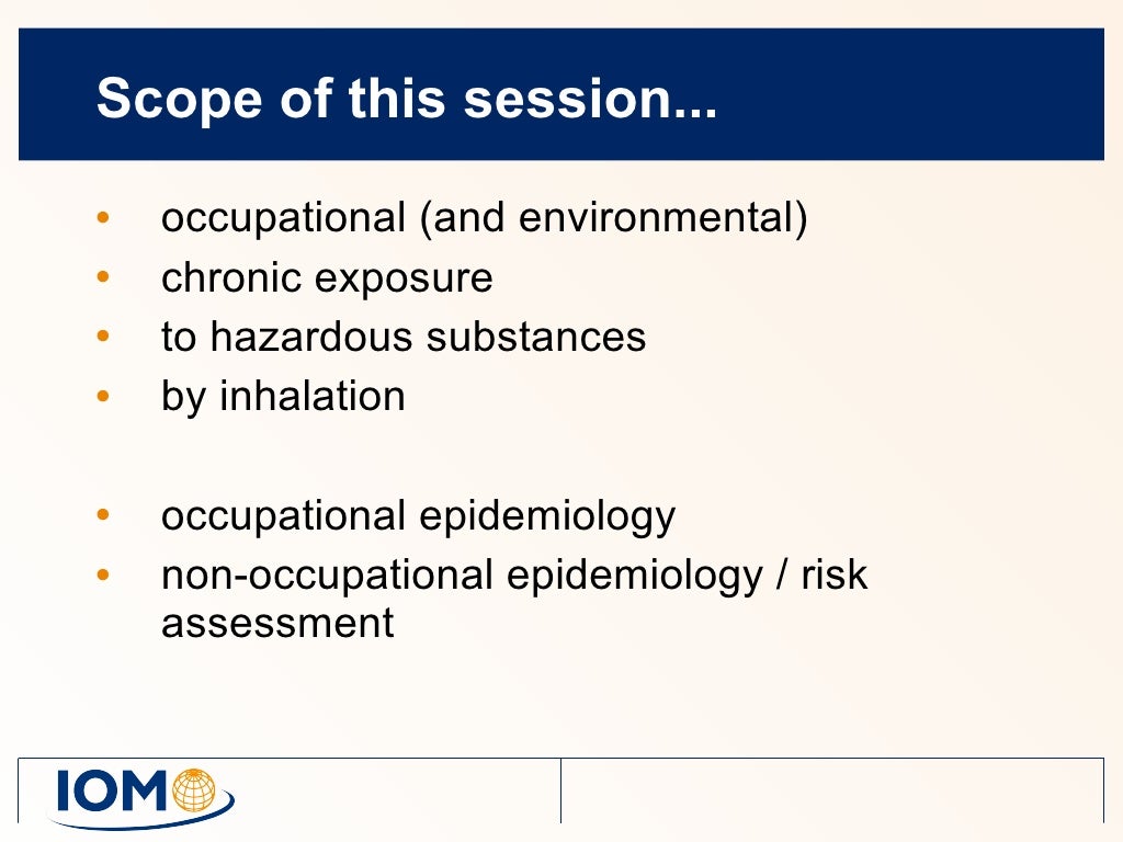 Occupational epidemiology and exposure assessment