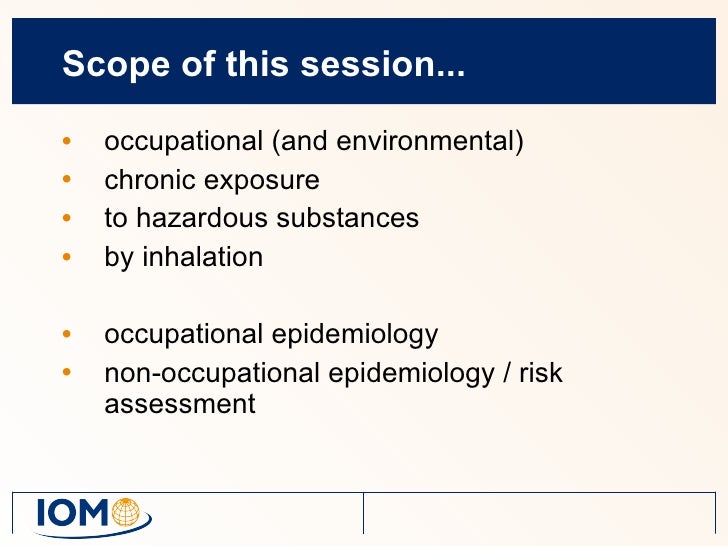 Occupational epidemiology and exposure assessment