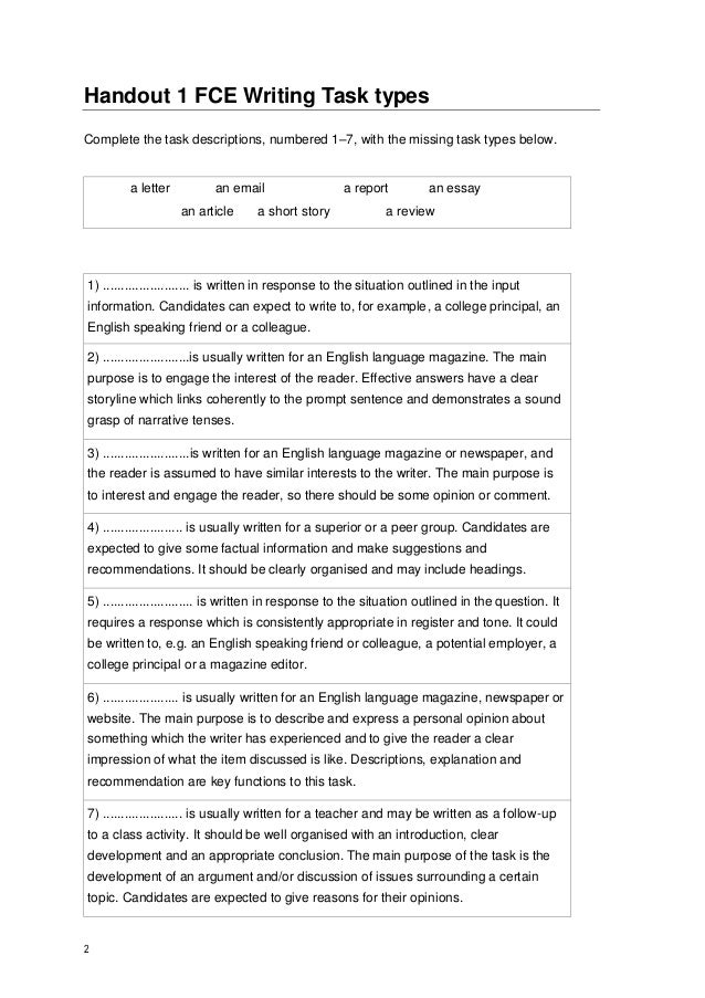 fce writing story