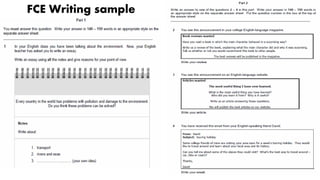 FCE Writing sample
 