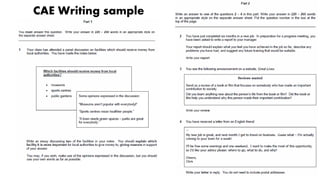 CAE Writing sample
 