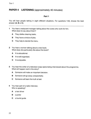 Cambridge fce 1 book | PDF