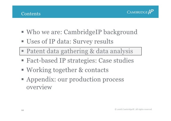 Cambridge IP Webinar: Developing a fact-based IP strategy