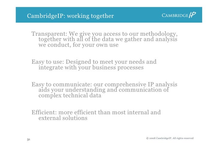 Cambridge IP Webinar: Developing a fact-based IP strategy