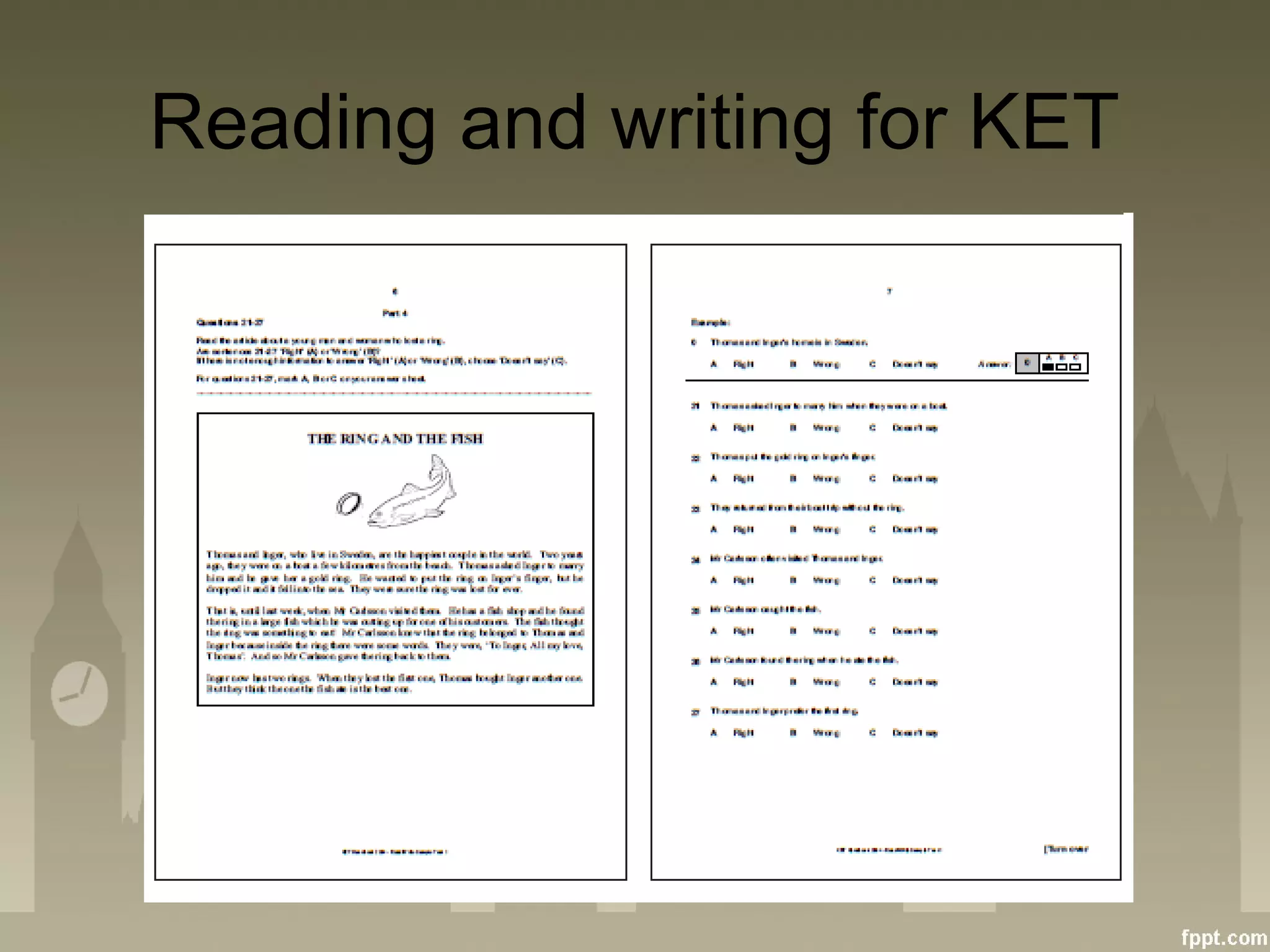 Reading and writing for KET
 