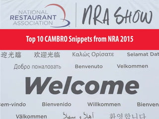 Top 10 CAMBRO Snippets from NRA 2015