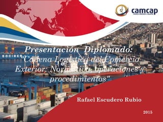 Rafael Escudero Rubio
2015
Presentación Diplomado:
"Cadena Logística del Comercio
Exterior: Normativa, operaciones y
procedimientos"
 