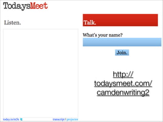 http://
todaysmeet.com/
 camdenwriting2
 