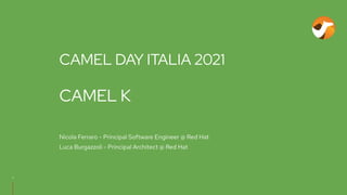 CAMEL DAY ITALIA 2021
CAMEL K
Nicola Ferraro - Principal Software Engineer @ Red Hat
Luca Burgazzoli - Principal Architect @ Red Hat
 