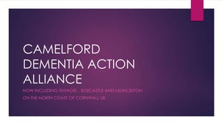 CAMELFORD
DEMENTIA ACTION
ALLIANCE
NOW INCLUDING TINTAGEL , BOSCASTLE AND LAUNCESTON
ON THE NORTH COAST OF CORNWALL UK
 