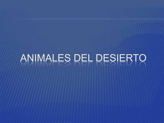 ANIMALES DEL DESIERTO
 