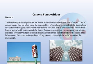 Camera important angels shots and composition | PPTX