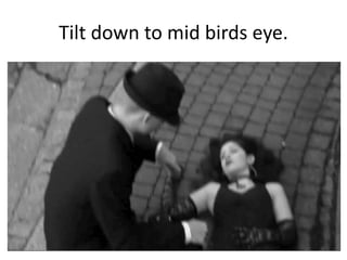 Tilt down to mid birds eye.

 