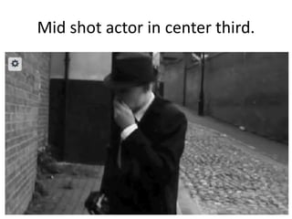 Mid shot actor in center third.

 