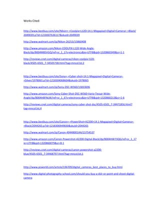 Camera buying project