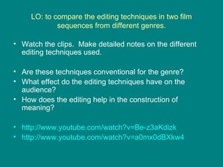 Camera movement and editing techniques | PPT