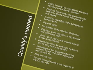 Camera operator (studio