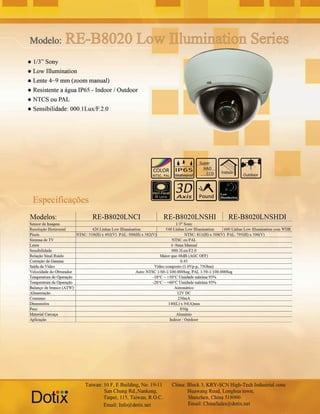 Camera re 8020 lnci - lnshi - lnshdi portugues