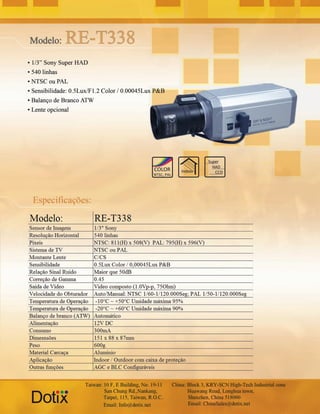 Câmera RE-T338 Dotix