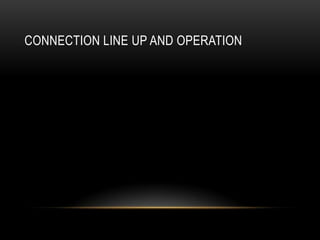 CONNECTION LINE UP AND OPERATION
 