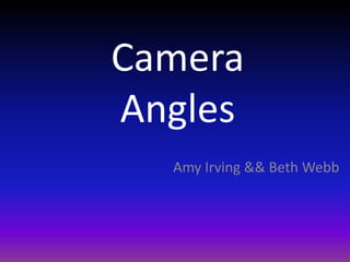 Camera Angles Amy Irving && Beth Webb 