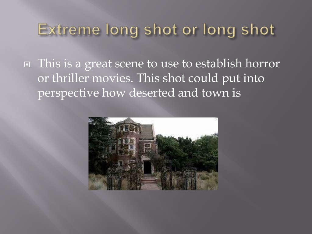 Camera shots and angles for a horror and thriller film