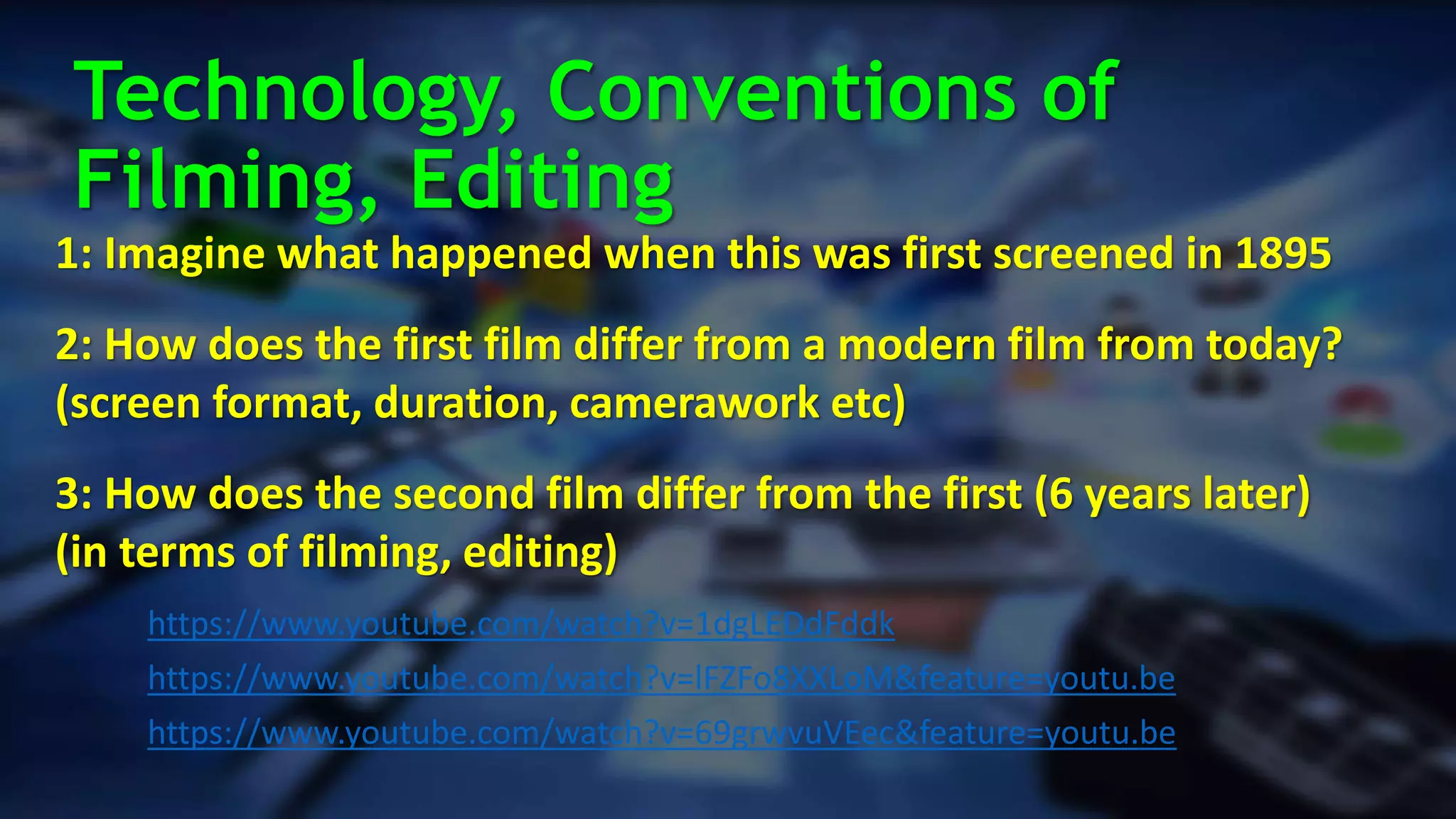 Introduction to Media Studies: Camerawork | PPTX