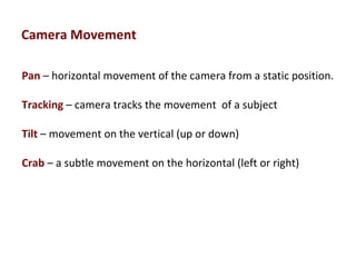 Camerawork for AS Media | PPT