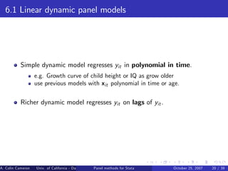 Panel data methods for microeconometrics using Stata! Short and good ...