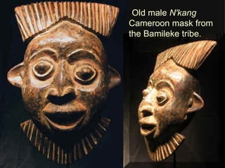 Old male  N'kang  Cameroon mask from the Bamileke tribe.   