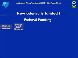Instituto de Física Teórica - UNESP, São Paulo, Brazil




             How science is funded I
                        Fe...