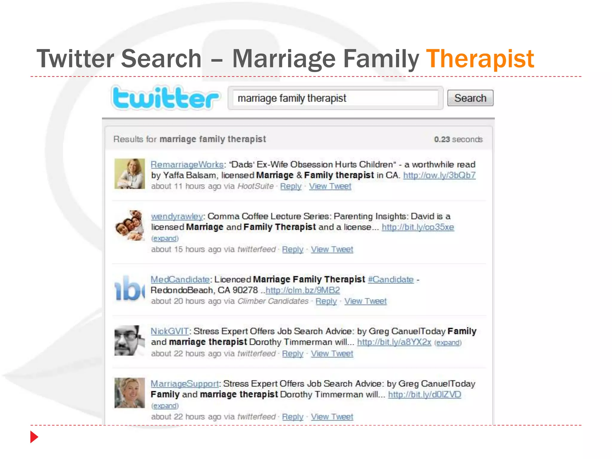Twitter Search – Marriage Family Therapist
 