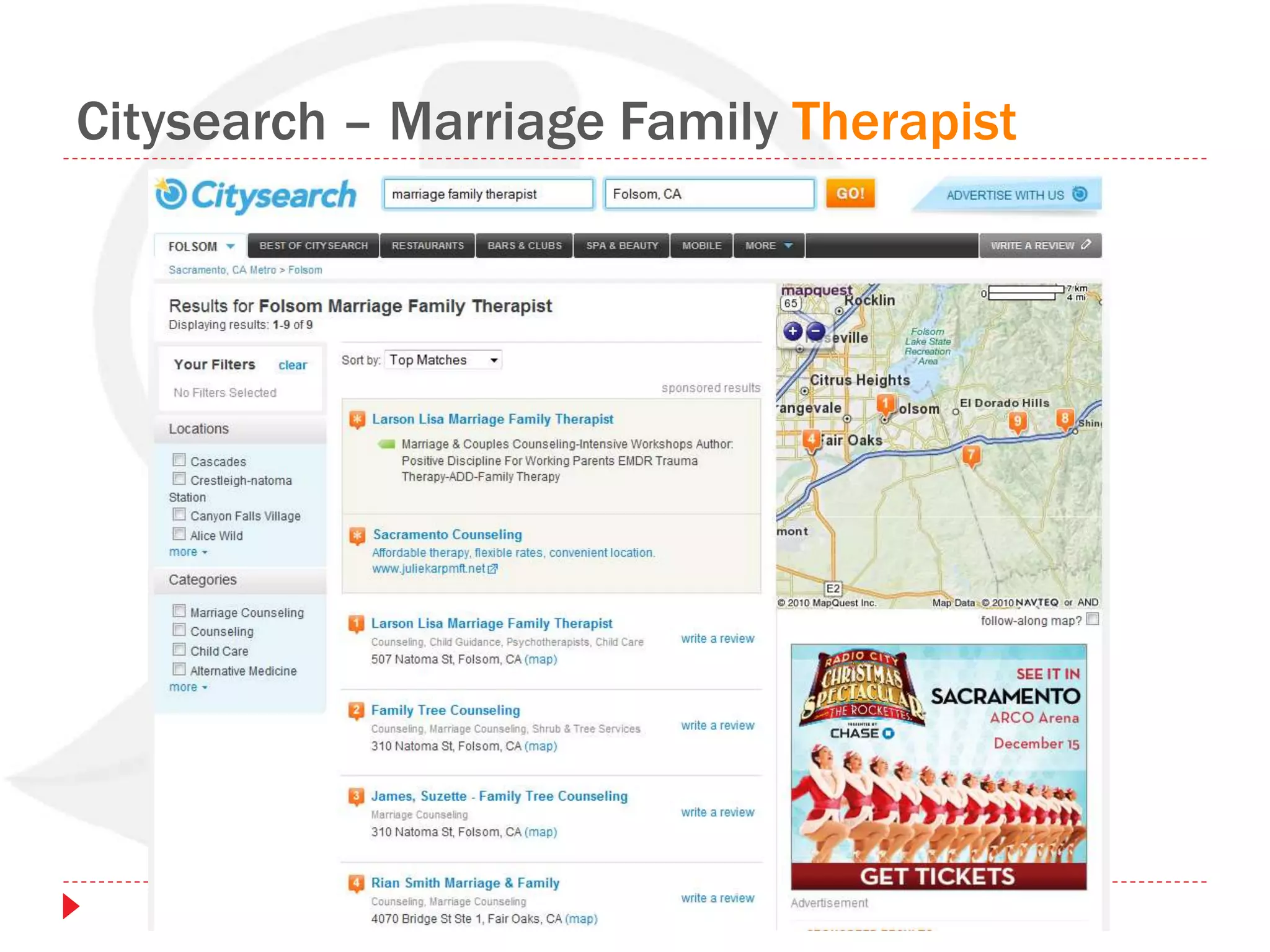 Citysearch – Marriage Family Therapist
 