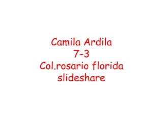 Camila Ardila
        7-3
Col.rosario florida
    slideshare
 