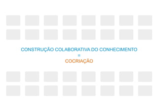CONSTRUÇÃO COLABORATIVA DO CONHECIMENTO
=
COCRIAÇÃO

 