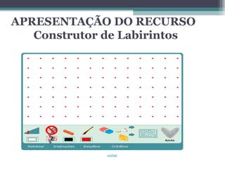 APRESENTAÇÃO DO RECURSO
   Construtor de Labirintos
 