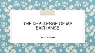 THE CHALLENGE OF MY
EXCHANGE
CAMILA ESCOBAR
 