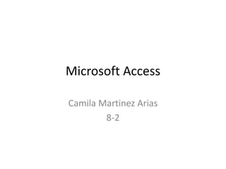 Microsoft Access
Camila Martinez Arias
8-2
 