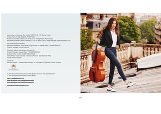 1
Recordings: Le Nouveau Siècle, Lille, 5/2017 [1–9, 11–13, Bonus Track];
Kolarac Concert Hall, Belgrade, 4/2017 [10]
Producers: Sid McLauchlan [1–9, 11–13, Bonus Track]; Rainer Maillard [10]
Recording Engineers: Marcus Herzog [1–9, 11–13, Bonus Track]; Philip Krause & Zoran Marinkovic [10]
For Deutsche Grammophon
Executive Producers: Yann Ollivier on a concept by Daniela Majer / DAMACORMUSIC
Product Manager: Leonie Petersen
Publisher: Edition Kunzelmann, Adliswil [5]
Product Manager: Daniela Majer / DAMACORMUSIC
Booklet Editor: Jochen Rudelt
Artist Photos © Dan Carabas · Orchestra Photo © Jean-Baptiste Millot
Design: Demus Design
Thanks to
Bernard Magrez – Château Pape Clément for the support of Camille Thomas’ projects
 2017 Deutsche Grammophon GmbH, Berlin, Stralauer Allee 1, 10245 Berlin
© 2017 Deutsche Grammophon GmbH, Berlin
www. camillethomas.com
www.facebook.com/camillethomascellist
www.instagram.com/camillethomascello
www.deutschegrammophon.com
16
 