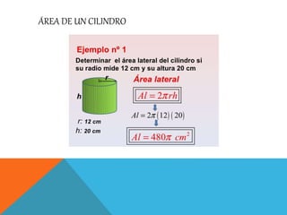 ÁREA DE UN CILINDRO
 