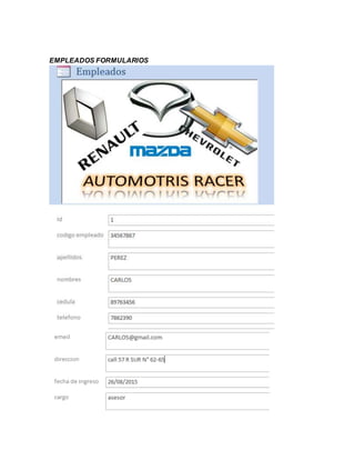 EMPLEADOS FORMULARIOS