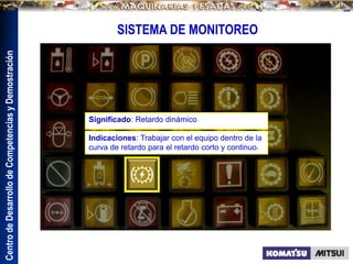 Centro
de
Desarrollo
de
Competencias
y
Demostración
SISTEMA DE MONITOREO
Significado: Retardo dinámico
Indicaciones: Trabajar con el equipo dentro de la
curva de retardo para el retardo corto y continuo.
 